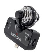 Zoom iQ5 mid-side stereo microphone for iPhone and iPad with Lightning connector in black for professional mobile recording