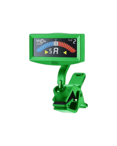 KORG AW-4G PitchCrow clip-on guitar tuner in green with bright display and compact design for accurate guitar and bass tuning