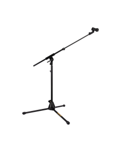 Hercules MS520B PRO - Low Profile Tripod Microphone Stand with Telescopic Boom Arm