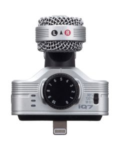 Zoom iQ7 mid-side stereo microphone for iPhone and iPad with Lightning connector for professional audio recording