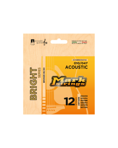 Markbass DV12BRBZ1047AC Bright Bronze 80/20 Acoustic Guitar Strings 010–047 Custom Light Set