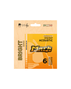 Markbass Bright Series 80/20 bronze acoustic guitar strings set 010-014-023-030-039-047 extra light gauge