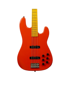 Markbass MB GV 4 Gloxy Fiesta Red CR MP 4-string electric bass guitar with maple fingerboard and JJ pickups