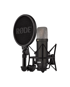 RØDE NT1 Signature Series Black studio condenser microphone with large diaphragm capsule for vocal recording, podcasting, and music production