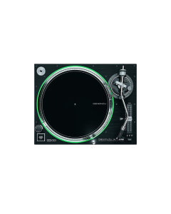 Denon DJ VL12 Prime quartz-locked direct drive DJ turntable with S-shaped tonearm, RGB platter lighting and isolation feet